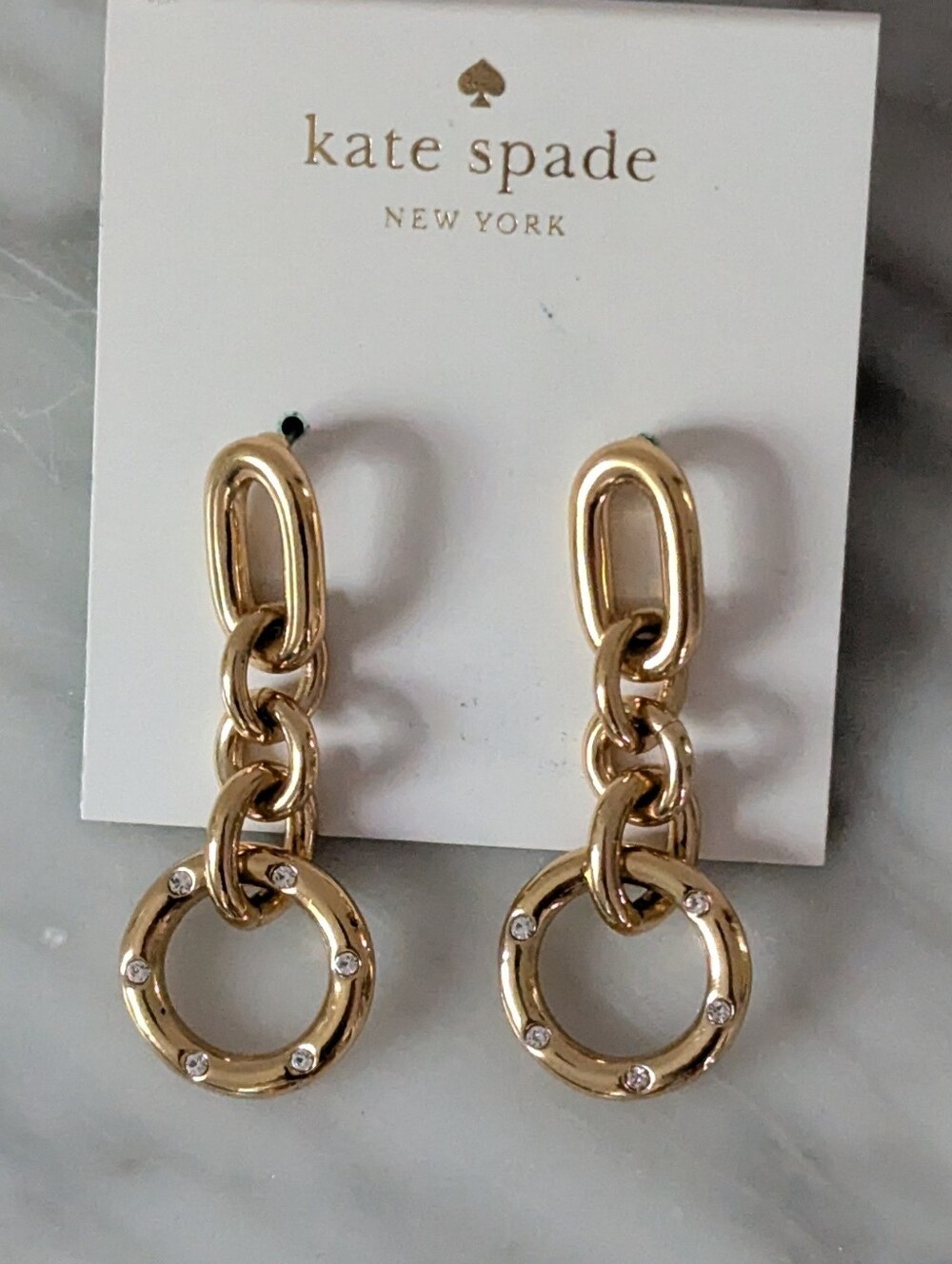 NWT Kate Spade Goldie Links Drop Earrings -htf